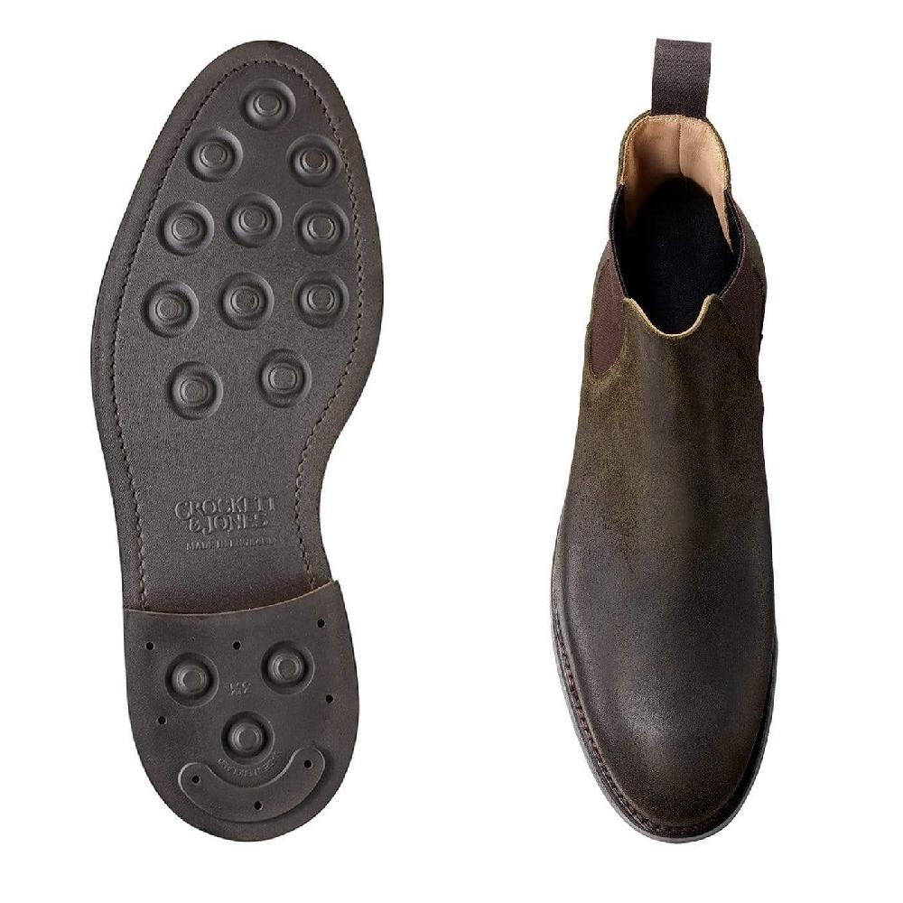 Crockett & Jones Chelsea 5 Green Rough-Out Suede