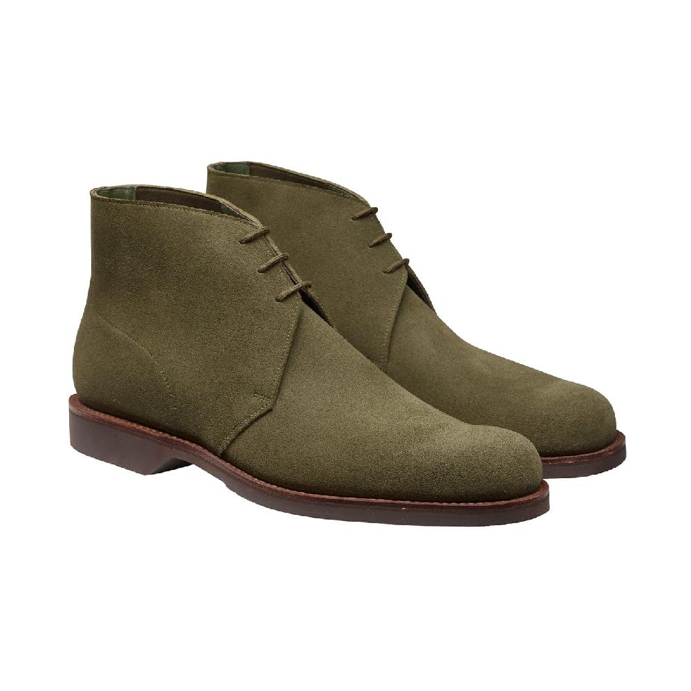 crockett & jones Chukka 4 Olive Reverse Butt Suede