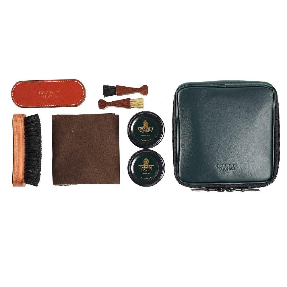 crockett & jones Green Leather Shoe Care Kit