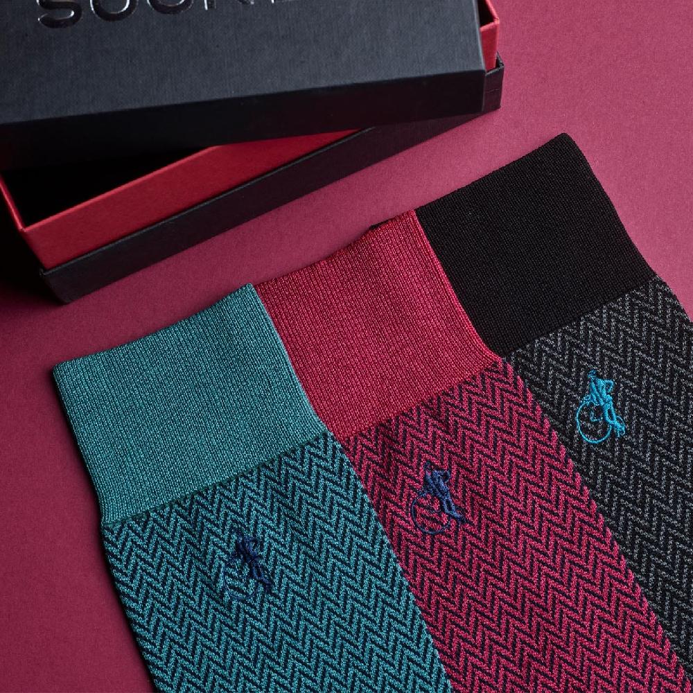 Crockett & Jones Herringbone Socks Mixed