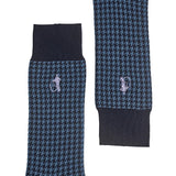 Crockett & Jones Houndstooth Socks Blue