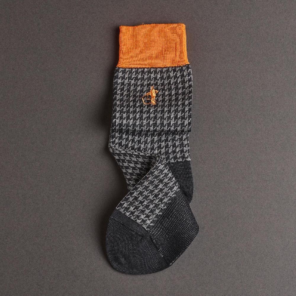 Crockett & Jones Houndstooth Socks Grey