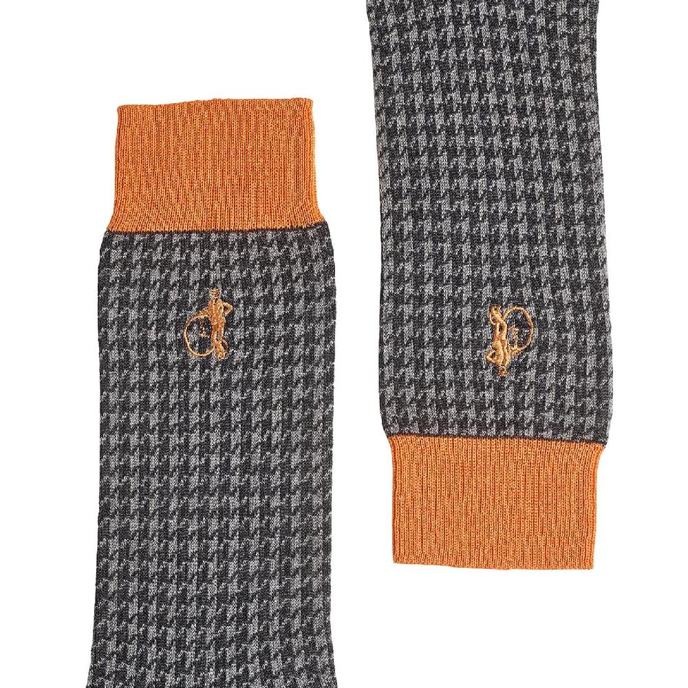 crockett & jones Houndstooth Socks Grey