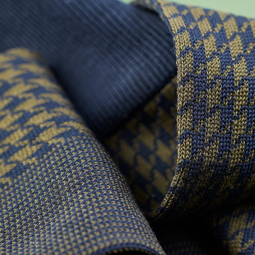 Crockett & Jones Houndstooth Socks Olive