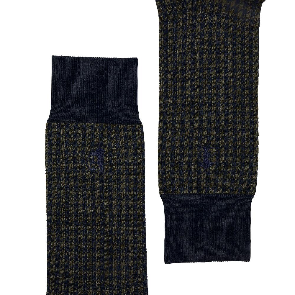 crockett & jones Houndstooth Socks Olive