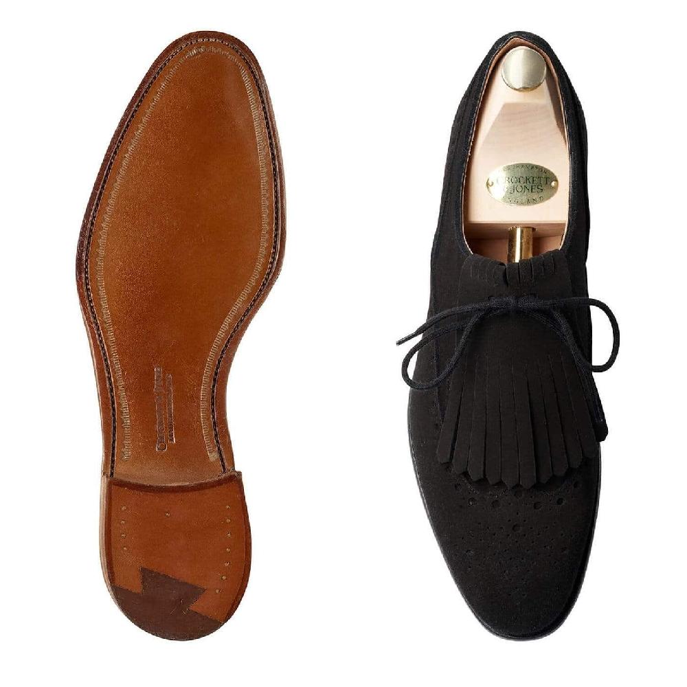 Crockett & Jones Jessica Black Calf Suede