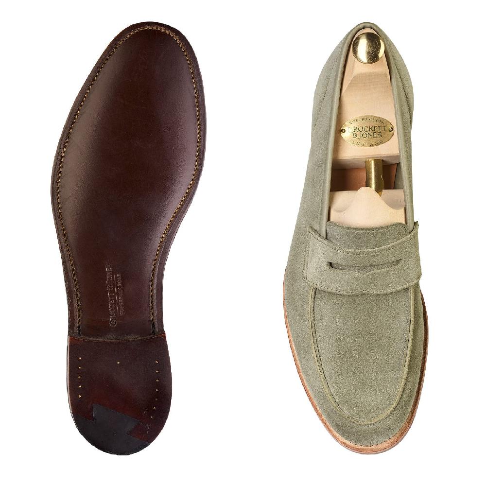 Crockett & Jones Lilou Pistachio Calf Suede