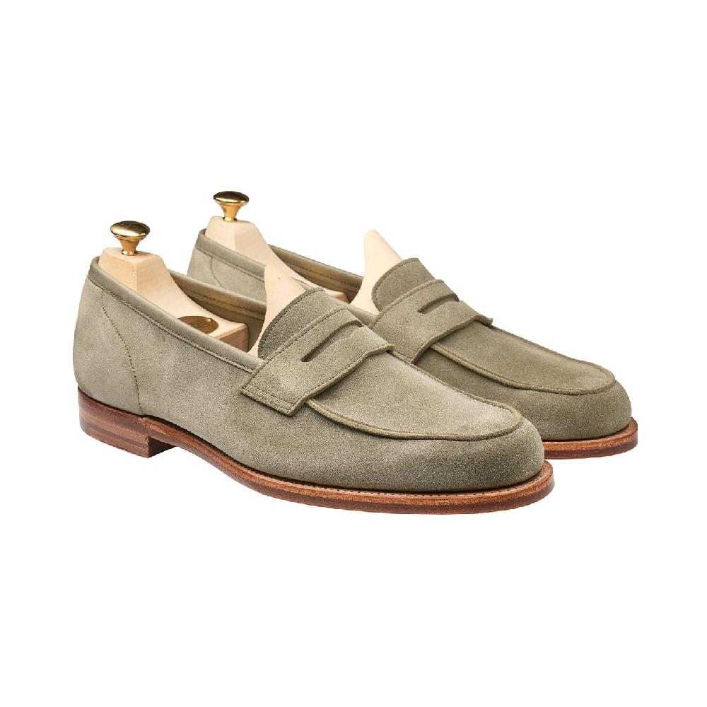 crockett & jones Lilou Pistachio Calf Suede
