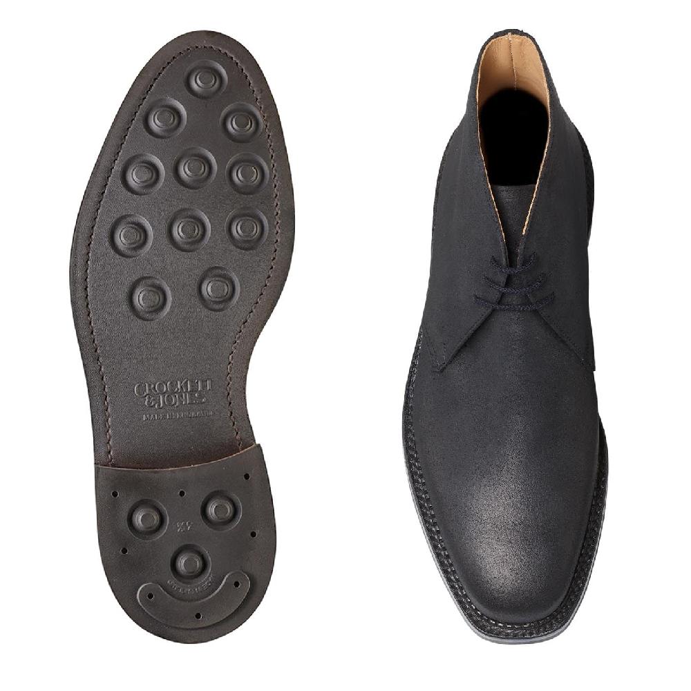 Crockett & Jones Molton Black Rough-Out Suede
