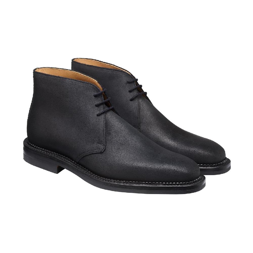crockett & jones Molton Black Rough-Out Suede
