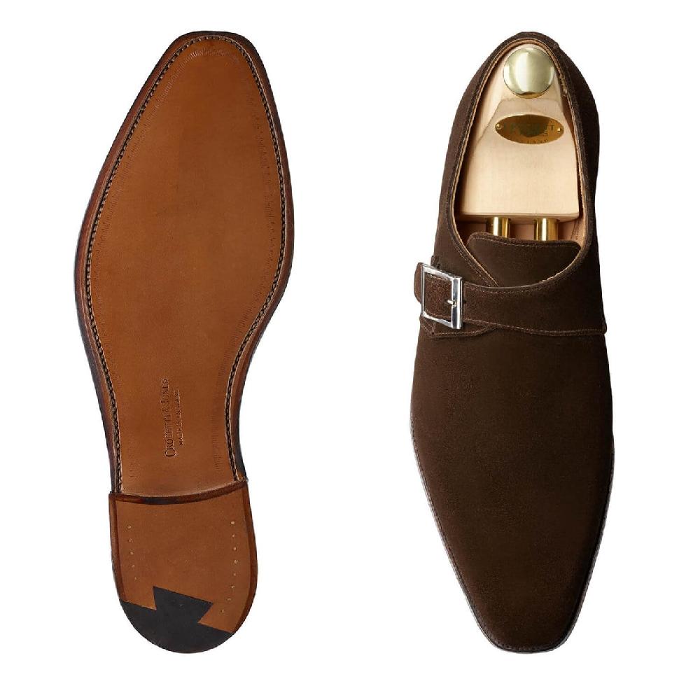 Crockett & Jones Monkton Dark Brown Calf Suede