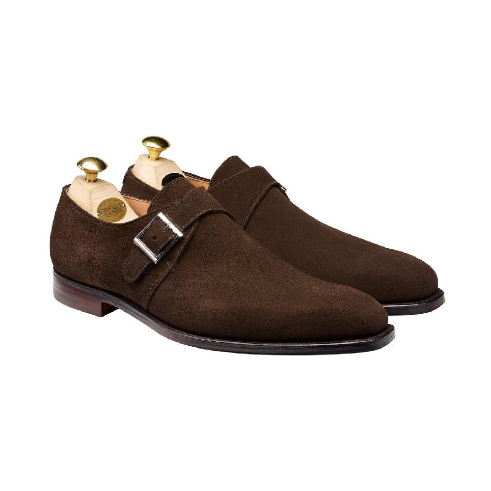 crockett & jones Monkton Dark Brown Calf Suede
