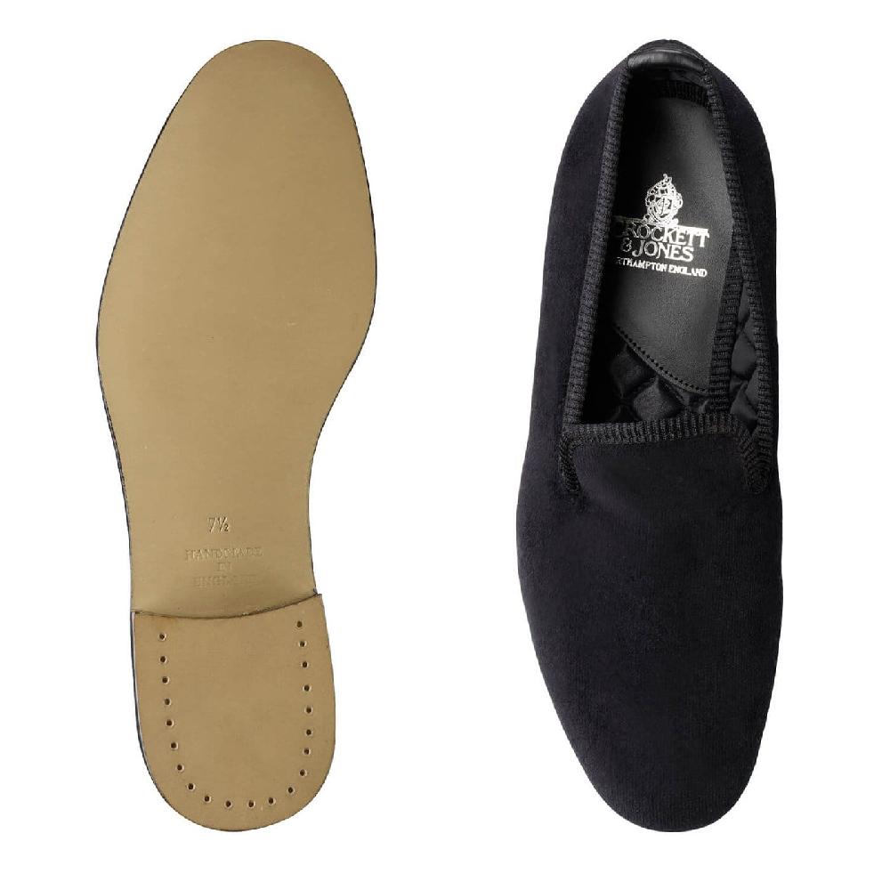 Crockett & Jones Plain Albert Black Velvet