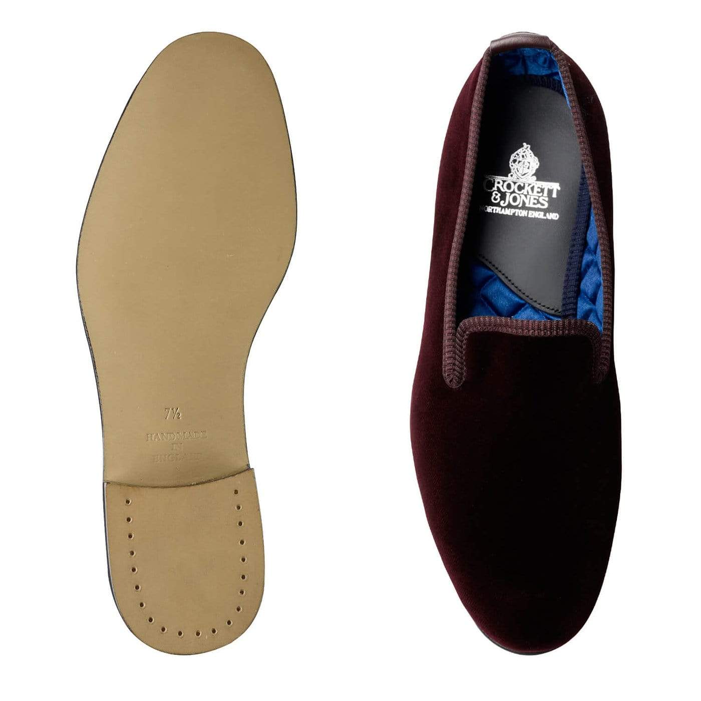 Crockett & Jones Plain Albert Burgundy Velvet