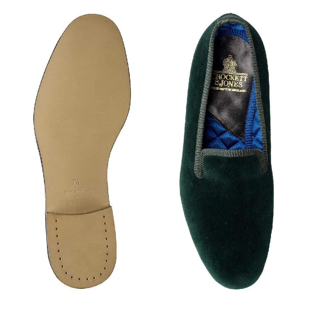 Crockett & Jones Plain Albert Green Velvet