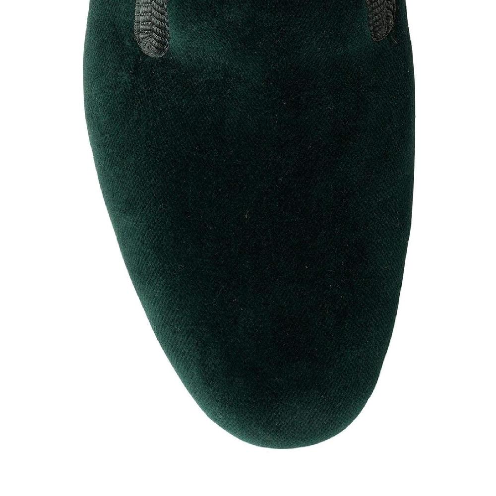 Crockett & Jones Plain Albert Green Velvet
