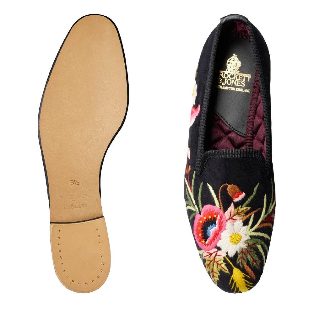 Crockett & Jones Poppies Black Velvet