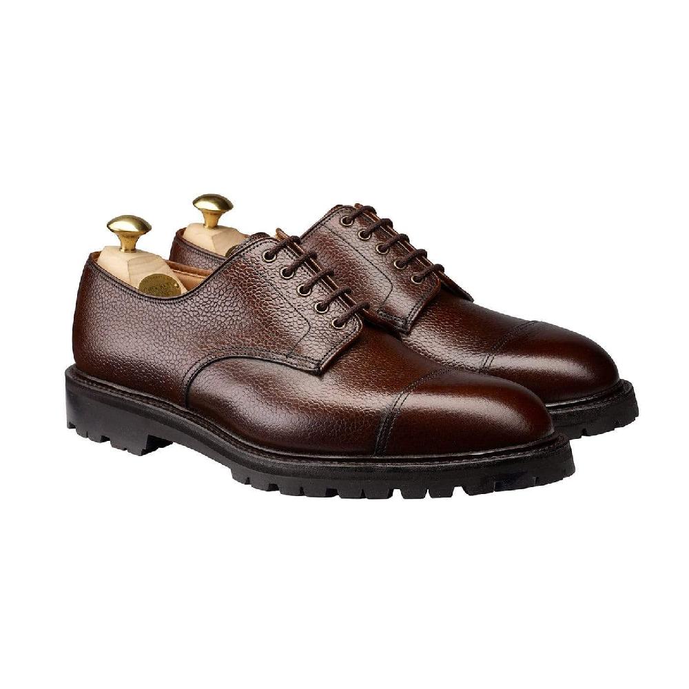 crockett & jones Sandhurst Dark Brown Scotch Grain