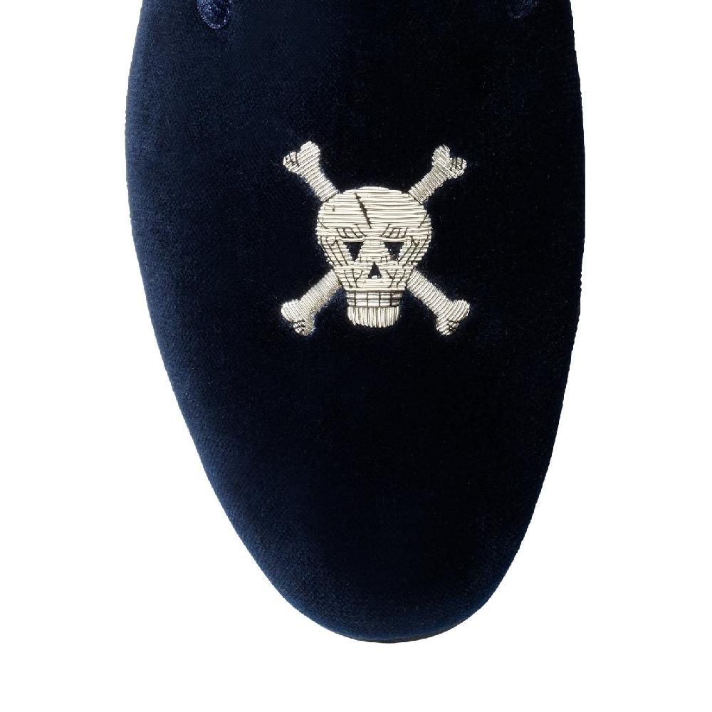 Crockett & Jones Skull & Crossbones Navy Velvet