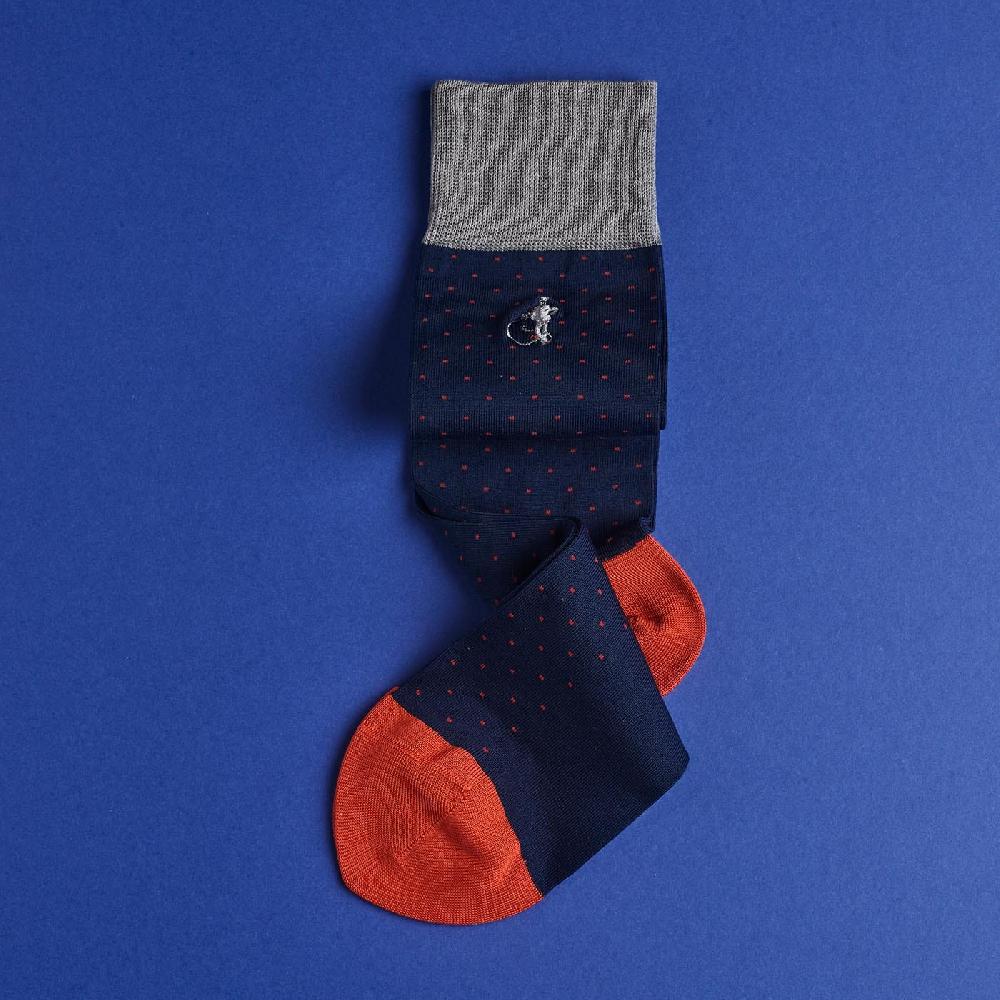 Crockett & Jones Spot Of Style Socks Navy