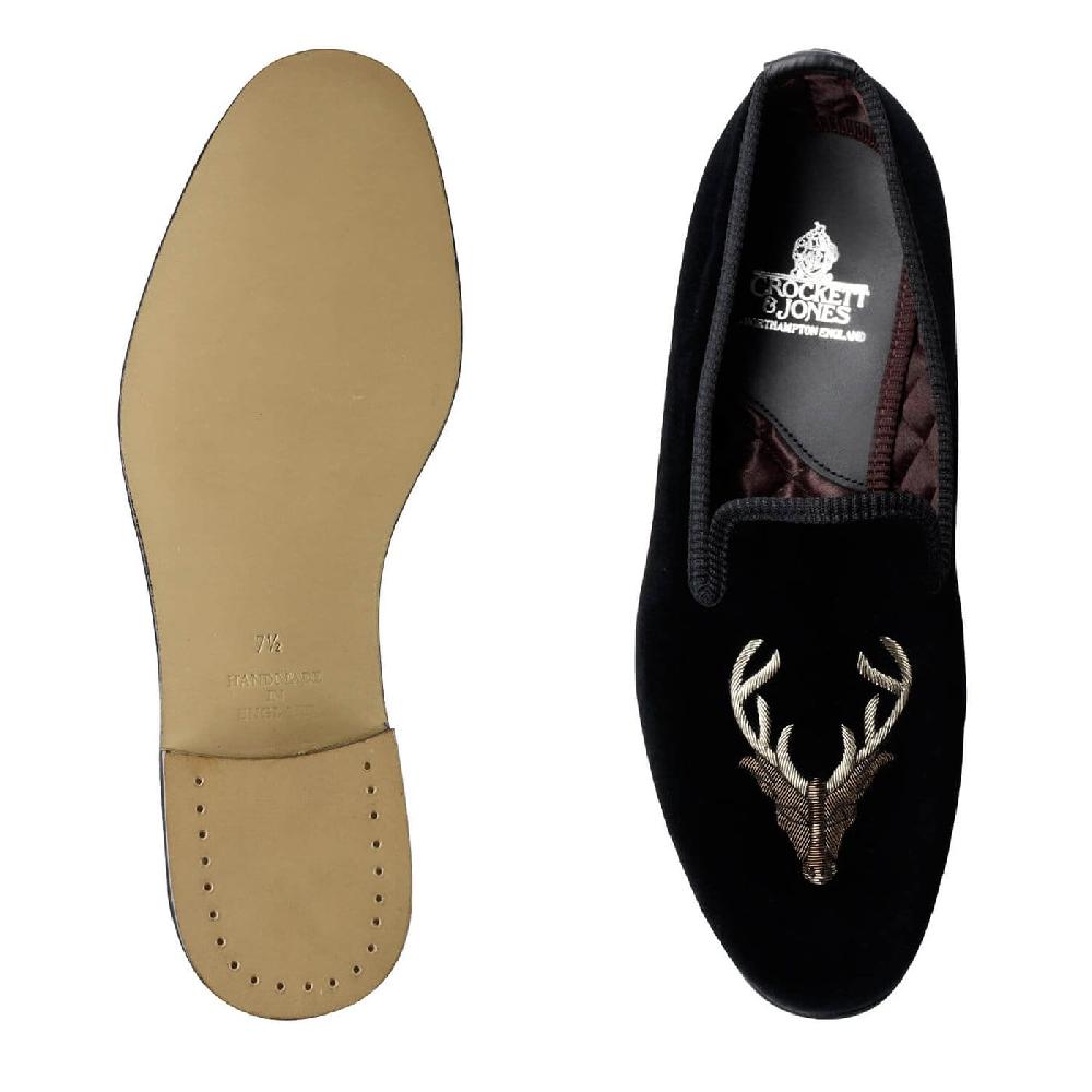Crockett & Jones Stags Head Black Velvet