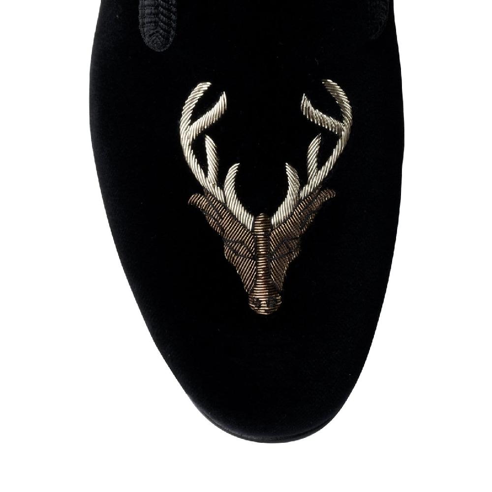 Crockett & Jones Stags Head Black Velvet