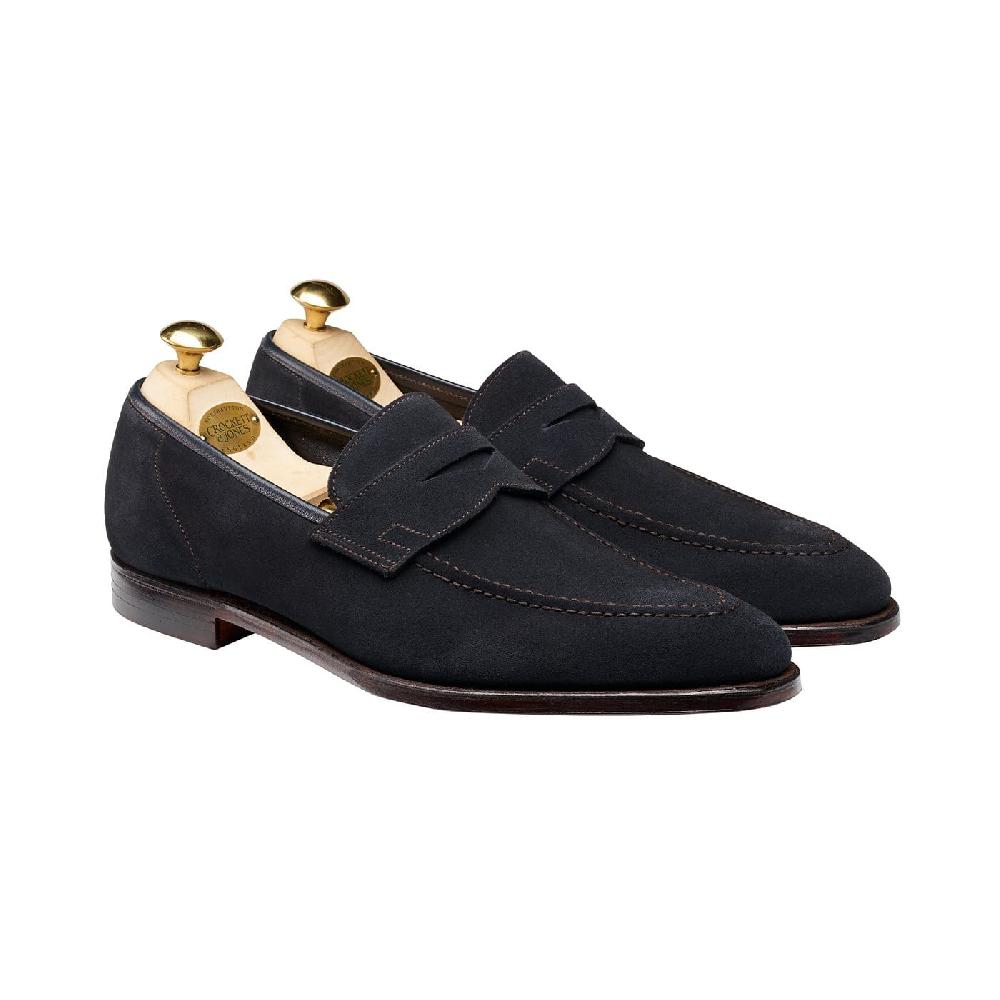 crockett & jones Teign Navy Suede