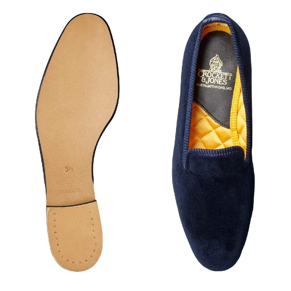 Crockett & Jones Women's Plain Albert Navy Velvet