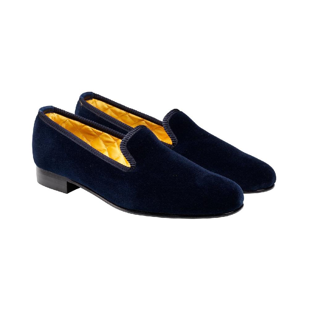 crockett & jones Women's Plain Albert Navy Velvet