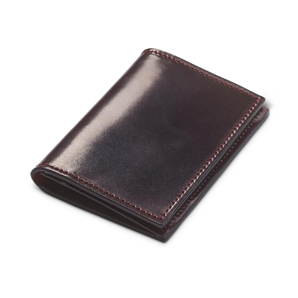 Crockett & Jones Folded Card Case Cordovan Burgundy Shell Cordovan