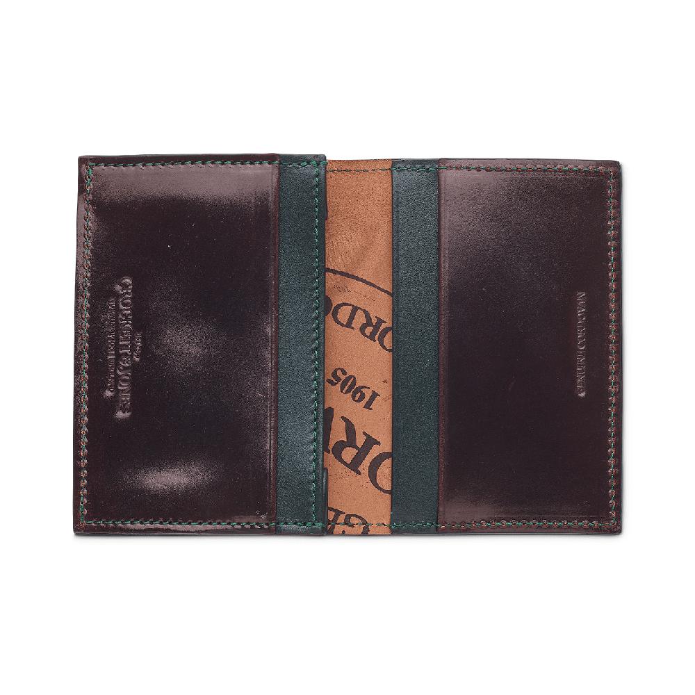 Crockett & Jones Folded Card Case Cordovan Burgundy Shell Cordovan