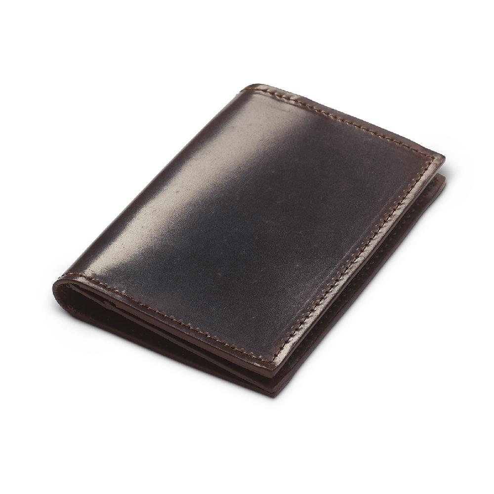 Crockett & Jones Folded Card Case Cordovan Dark Brown Shell Cordovan
