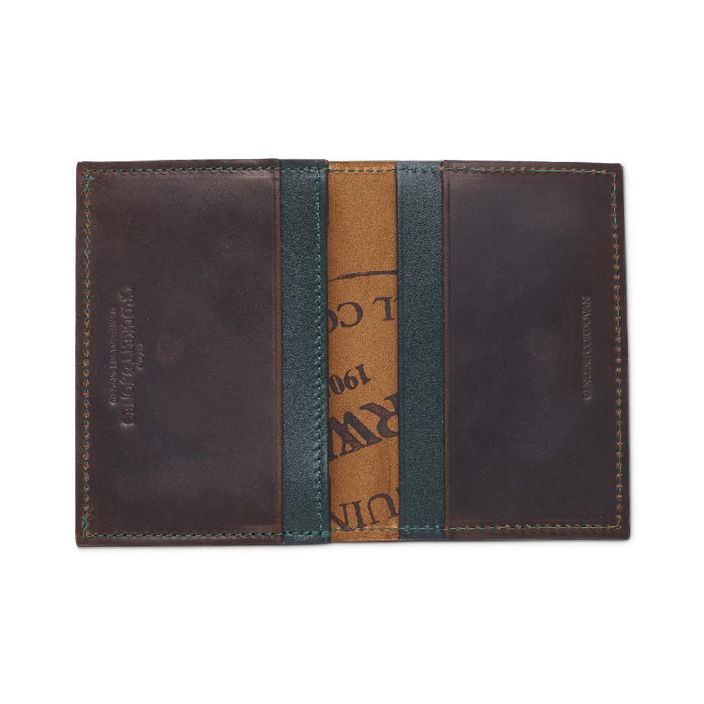 Crockett & Jones Folded Card Case Cordovan Dark Brown Shell Cordovan