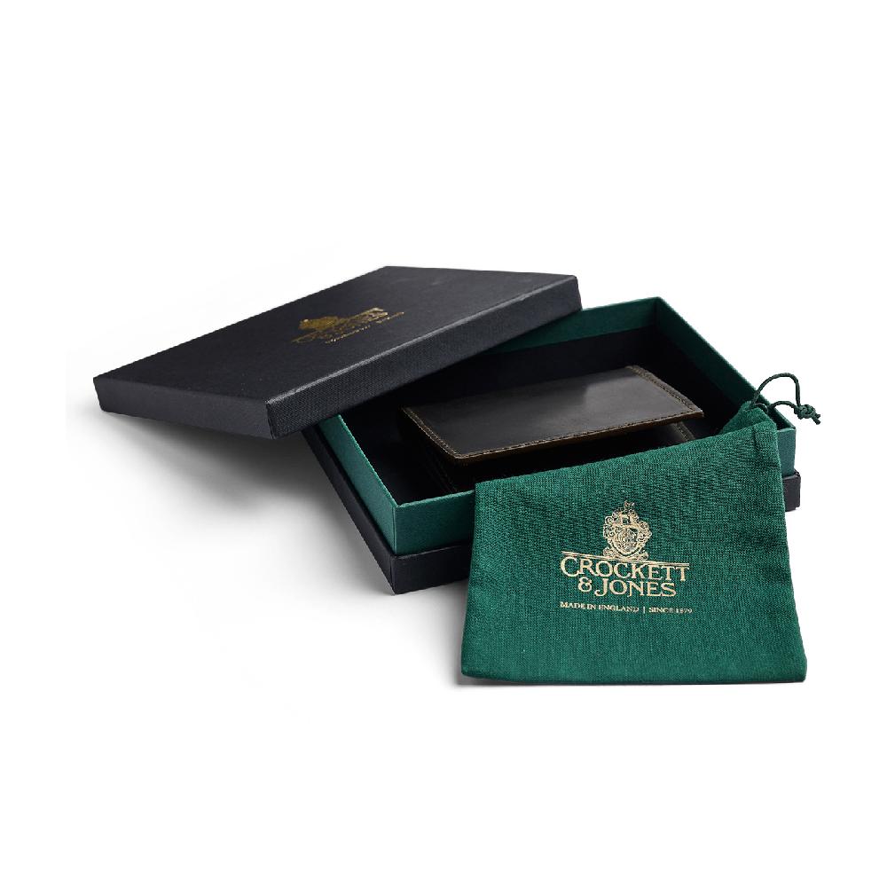 Crockett & Jones Folded Card Case Cordovan Dark Brown Shell Cordovan