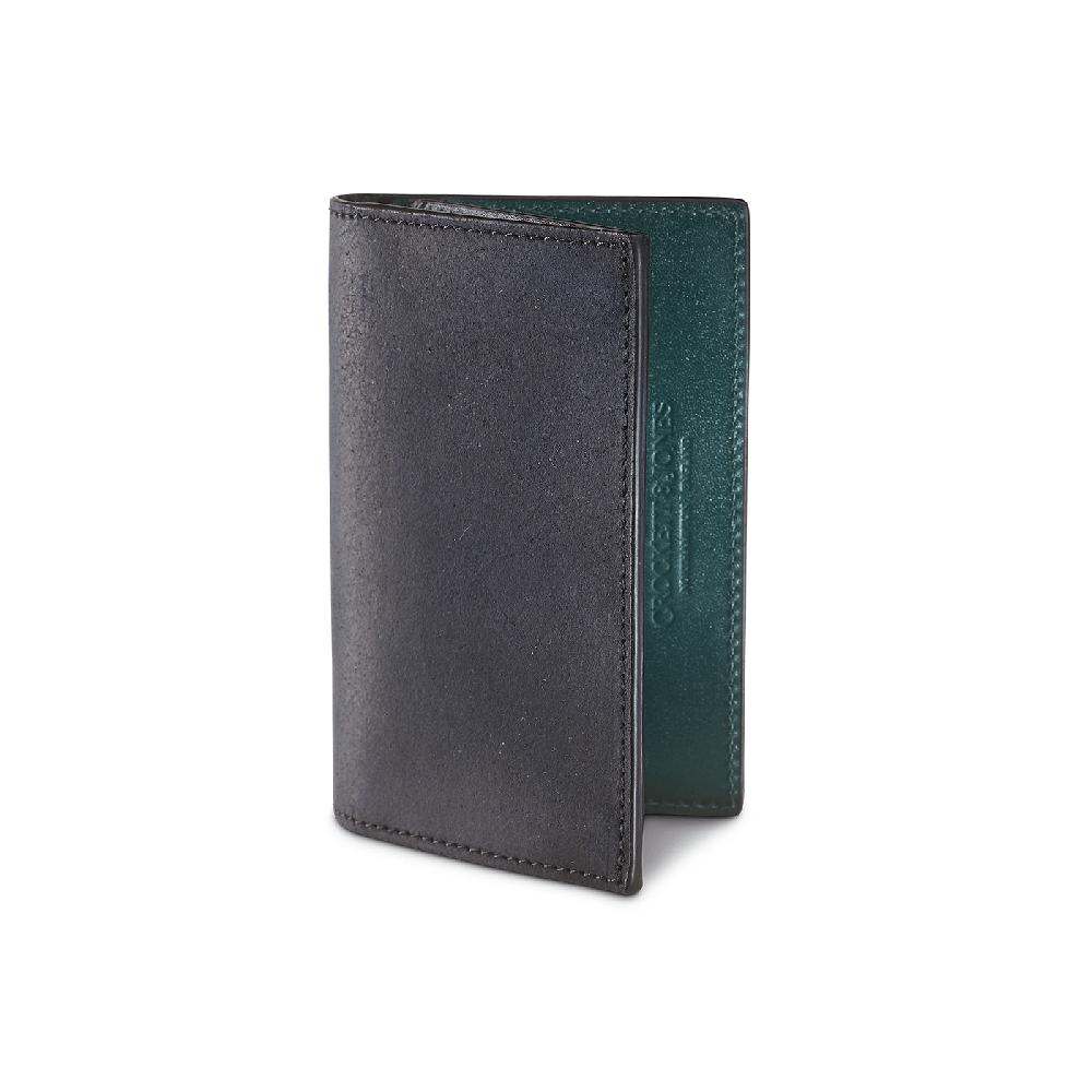 crockett & jones Folded Card Case Rough-Out Suede Black Rough-Out Suede
