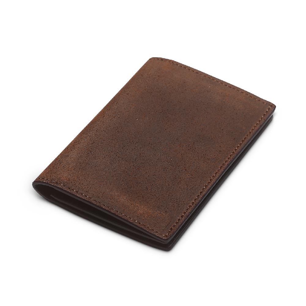 Crockett & Jones Folded Card Case Rough-Out Suede Dark Brown Rough-Out Suede