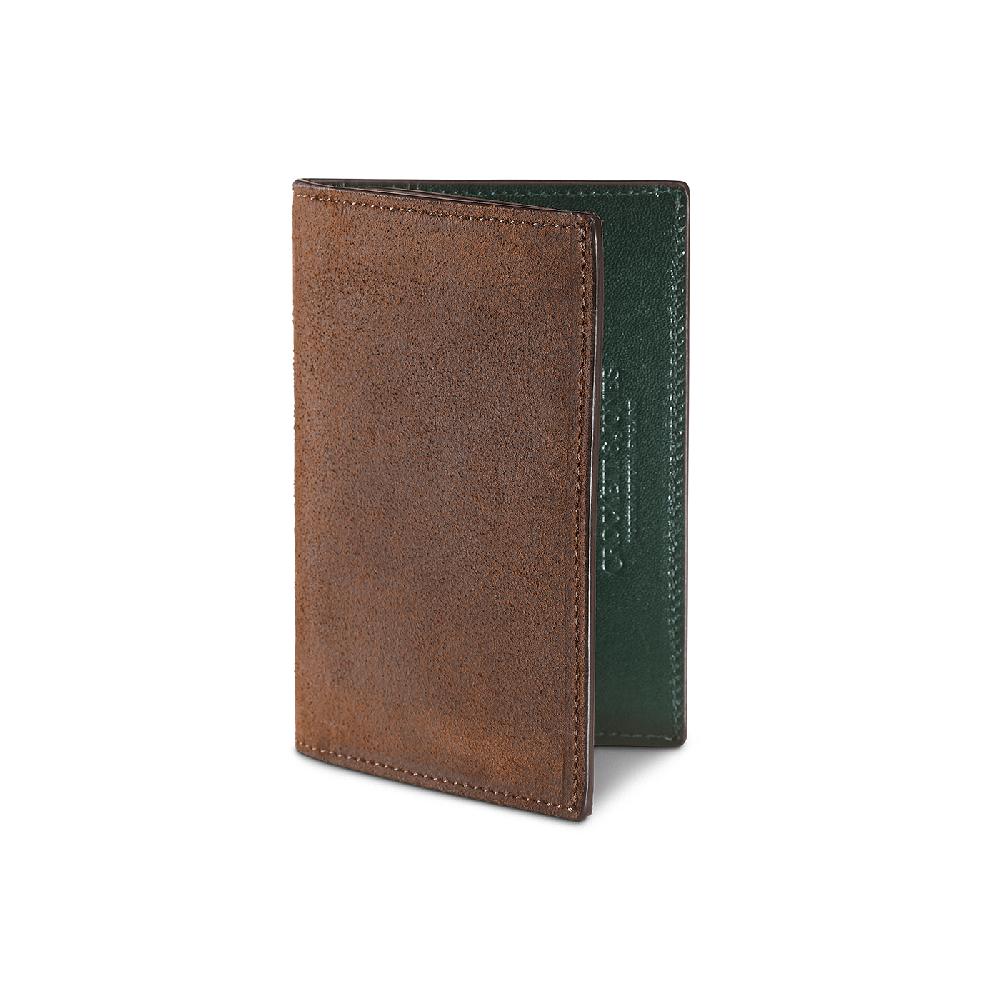 crockett & jones Folded Card Case Rough-Out Suede Dark Brown Rough-Out Suede