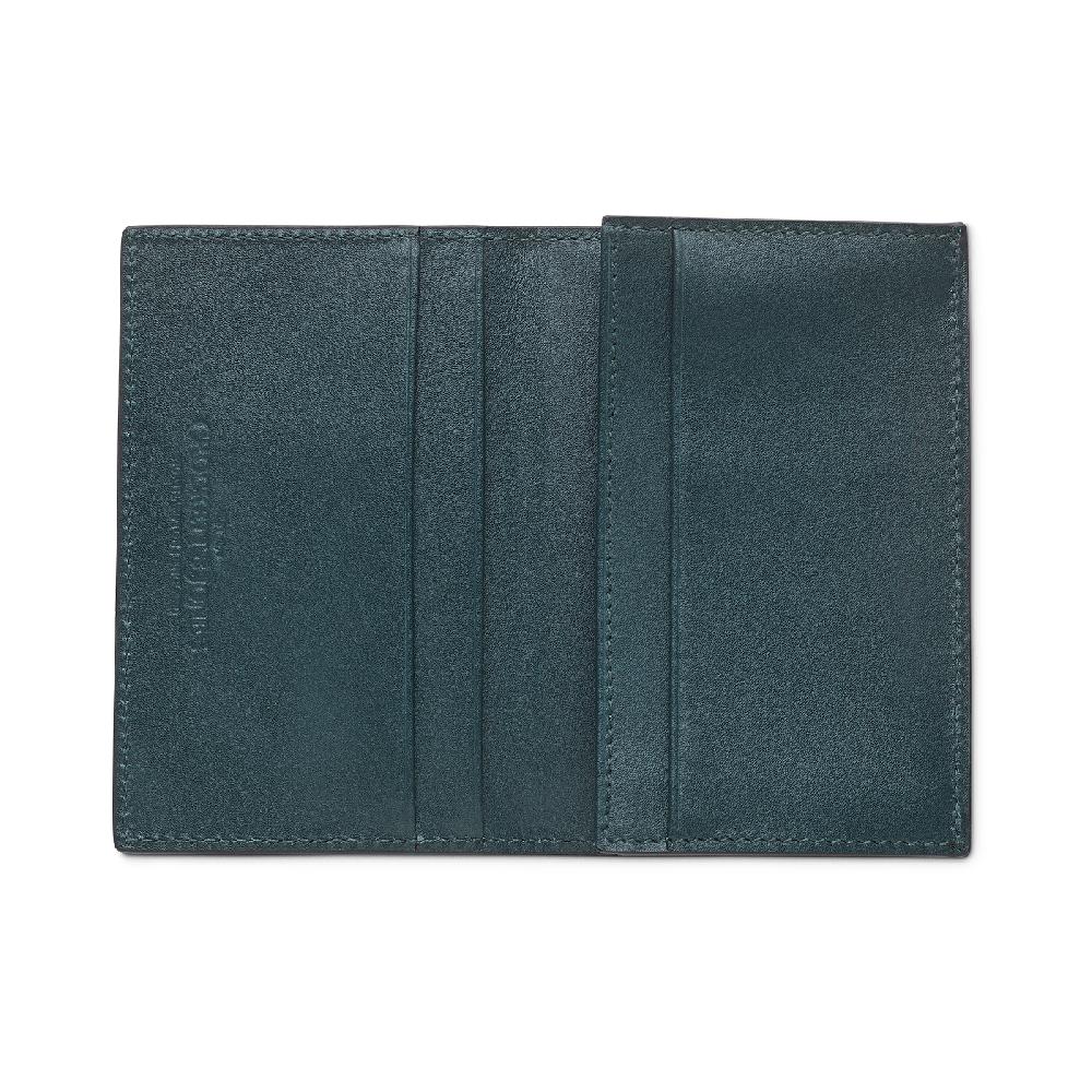 Crockett & Jones Folded Card Case Rough-Out Suede Green Rough-Out Suede