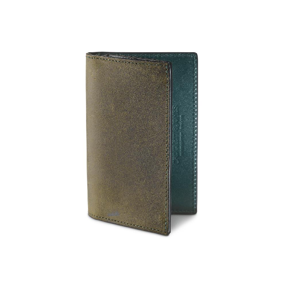 crockett & jones Folded Card Case Rough-Out Suede Green Rough-Out Suede