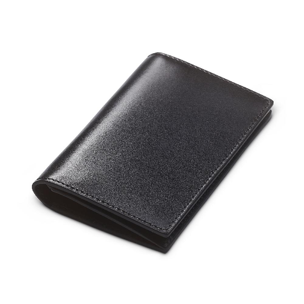 Crockett & Jones Folded Card Case Smooth Leather Black Calf