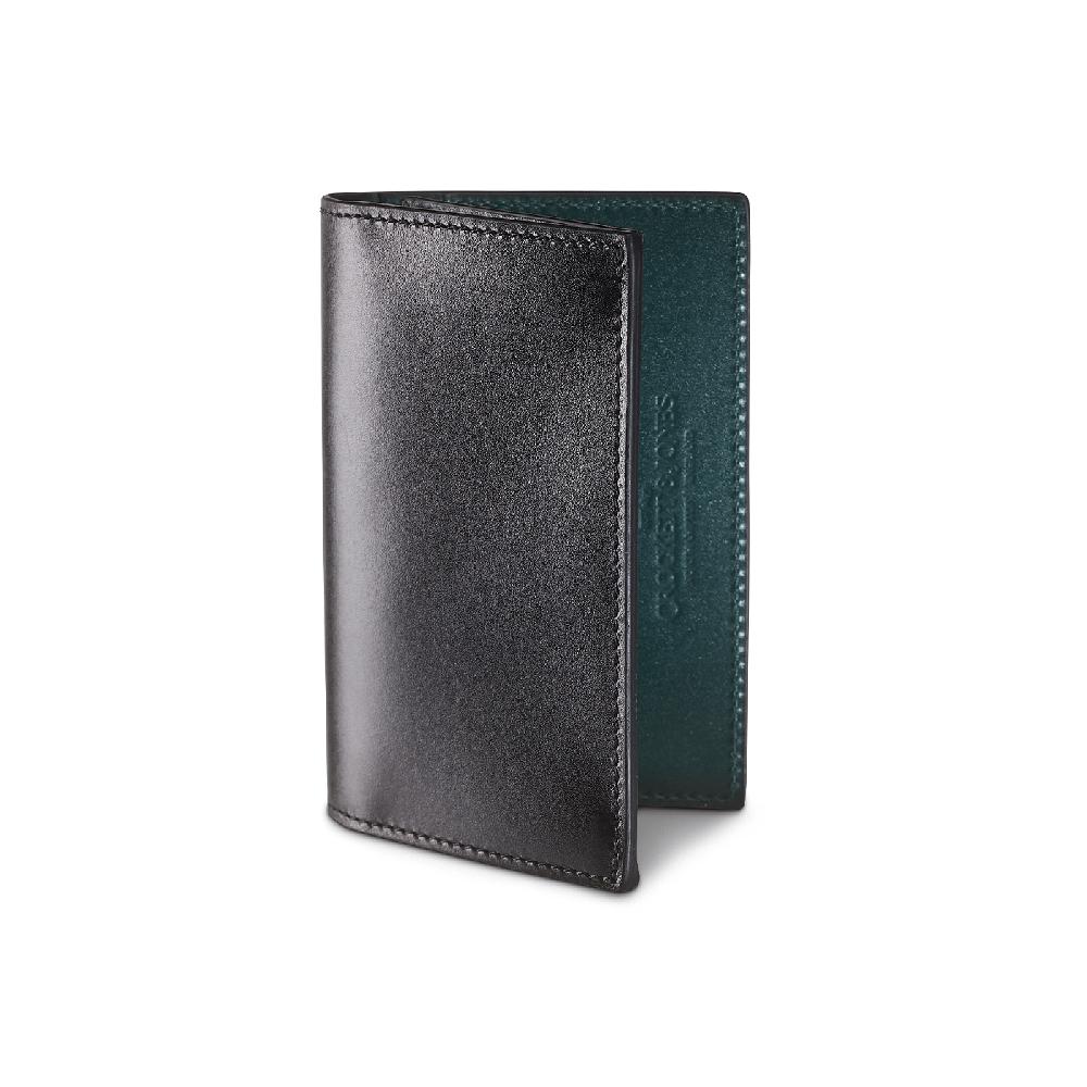 crockett & jones Folded Card Case Smooth Leather Black Calf