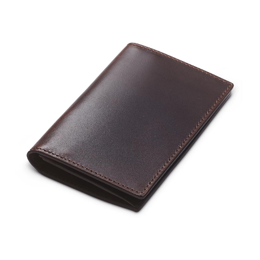 Crockett & Jones Folded Card Case Smooth Leather Coffee Hurricane Hide