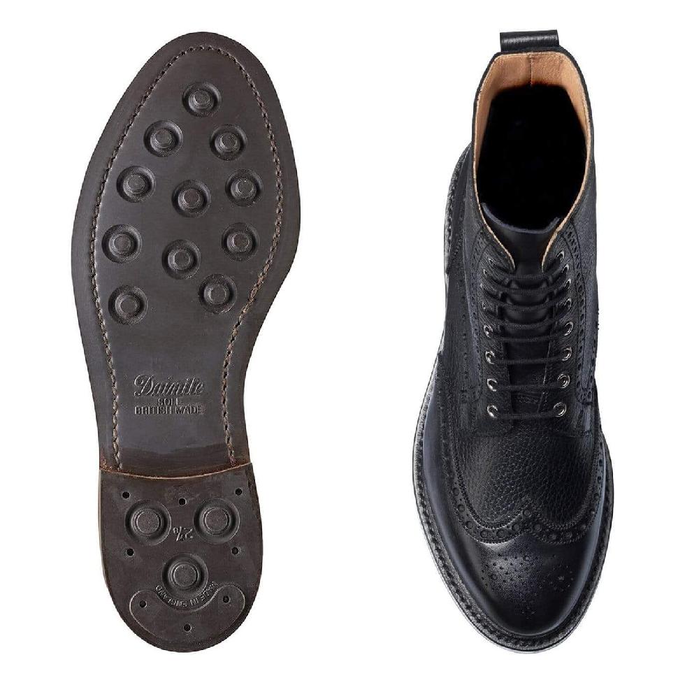 Crockett & Jones Grace Black Wax Calf & Black Country Calf Combination