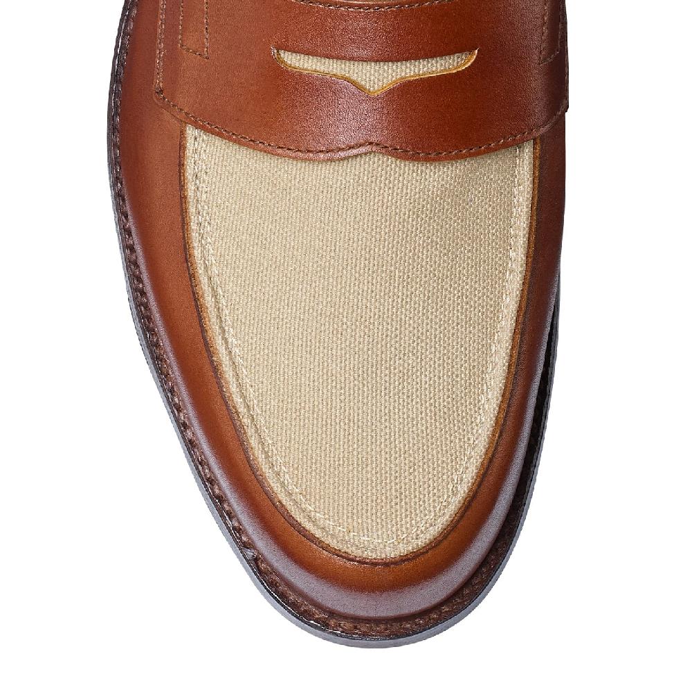 Crockett & Jones Richmond 2 Tan Burnished Calf & Stone Canvas