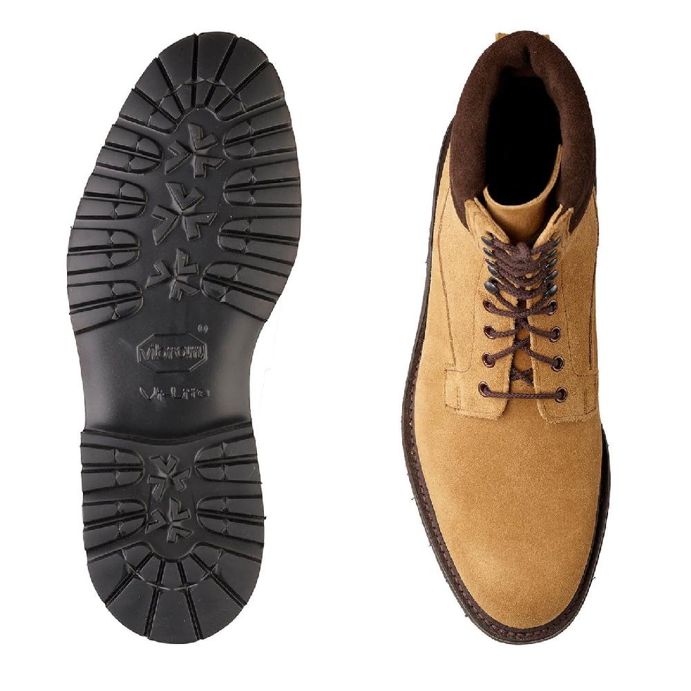 Crockett & Jones Ross Fawn Suede & Dark Brown Suede Collar