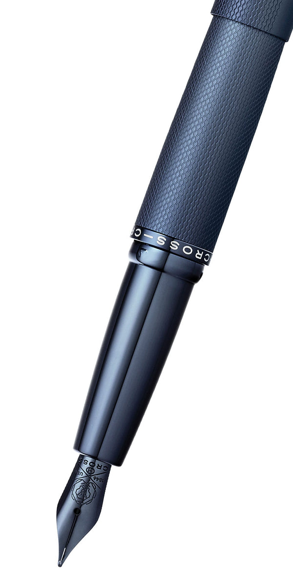 Cross ATX® Sandblasted Dark Blue Stainless Steel Fine Nib Fountain Pen