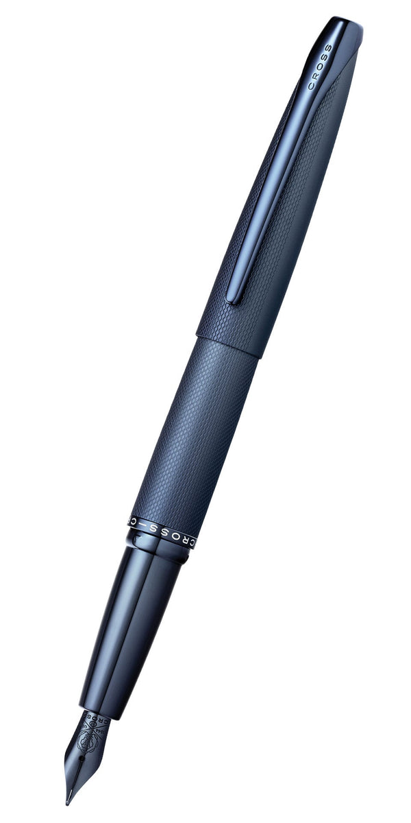 cross ATX® Sandblasted Dark Blue Stainless Steel Fine Nib Fountain Pen