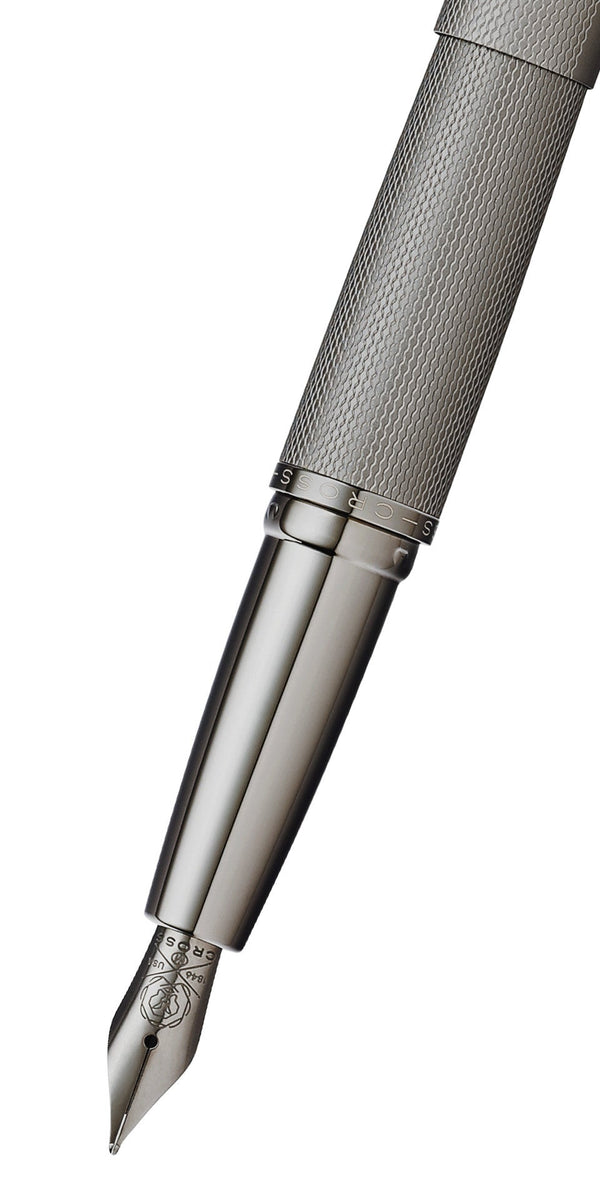 Cross ATX® Sandblasted Titanium Gray Stainless Steel Medium Nib Fountain Pen