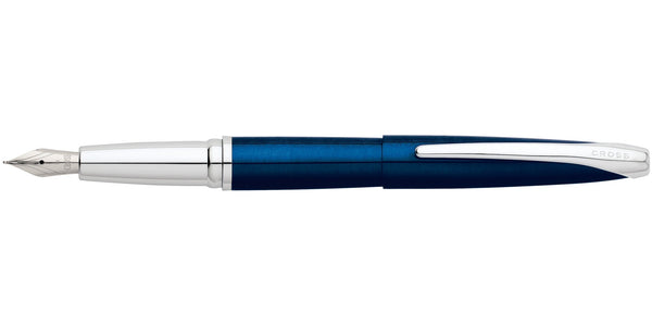 Cross ATX® Translucent Blue Lacquer Stainless Steel Fine Nib Fountain Pen