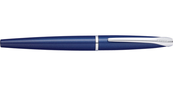 Cross ATX® Translucent Blue Lacquer Stainless Steel Medium Nib Fountain Pen